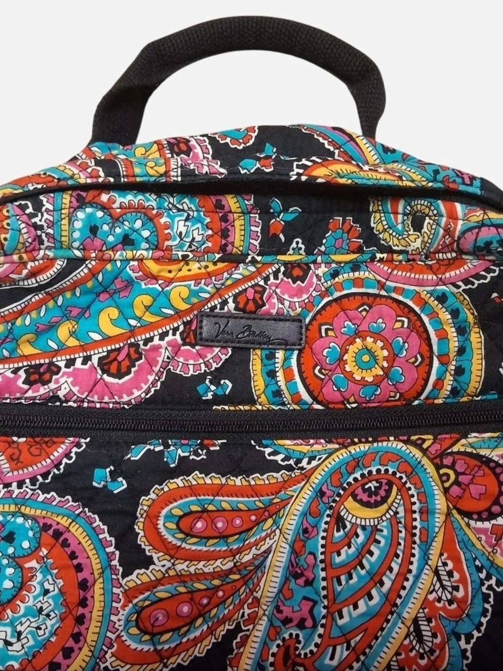 Patterned Paisley Women's Backpack - Black Multicolor